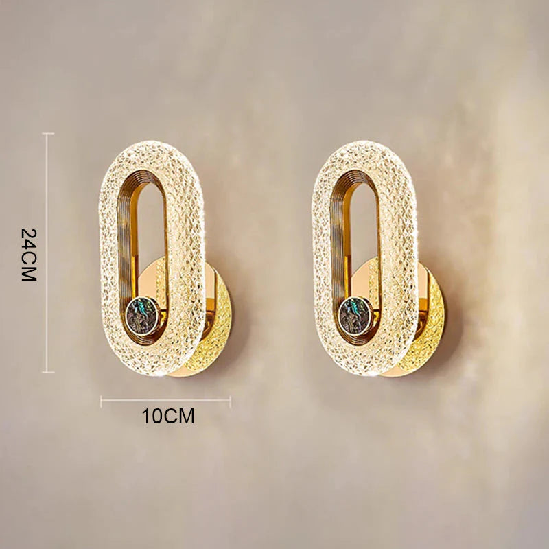 Arandela de Luxo Cristal Oval luzes Conceito Modelo 01 02 Unidades Luz Quente