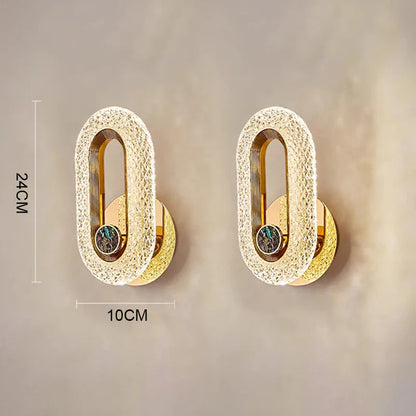 Arandela de Luxo Cristal Oval luzes Conceito Modelo 01 02 Unidades Luz Quente