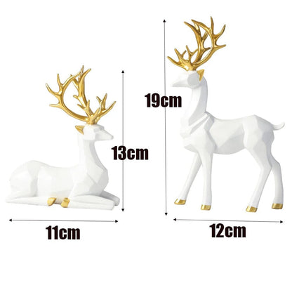 Escultura de Rena Deluxe (2 Peças) Resina - 0012 Conceito 