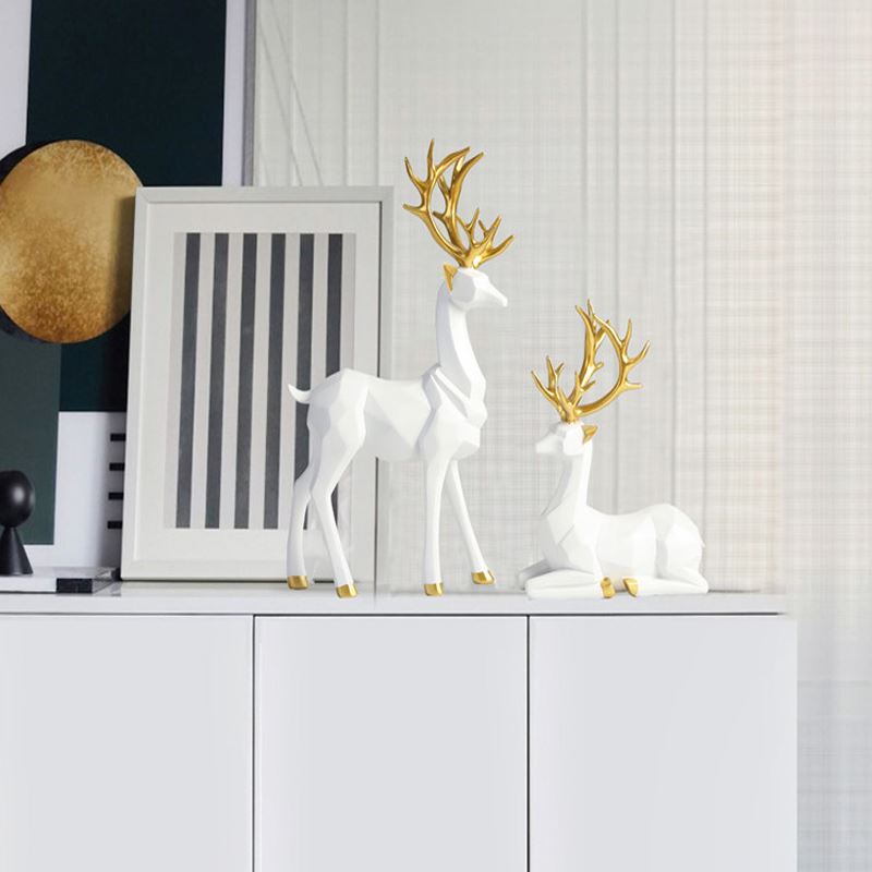 Escultura de Rena Deluxe (2 Peças) resina Conceito 