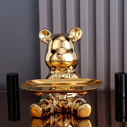 Escultura Ursinho Decor Aparador & Cofre Conceito 1 Dourado 