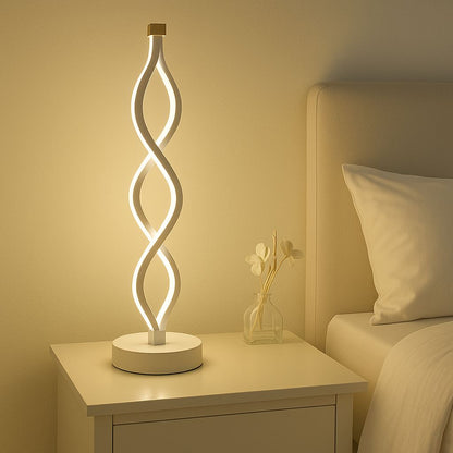 Luminária Abajur de Mesa Espiral Dupla 36cm Abajur - 0008 Conceito Luz Quente 