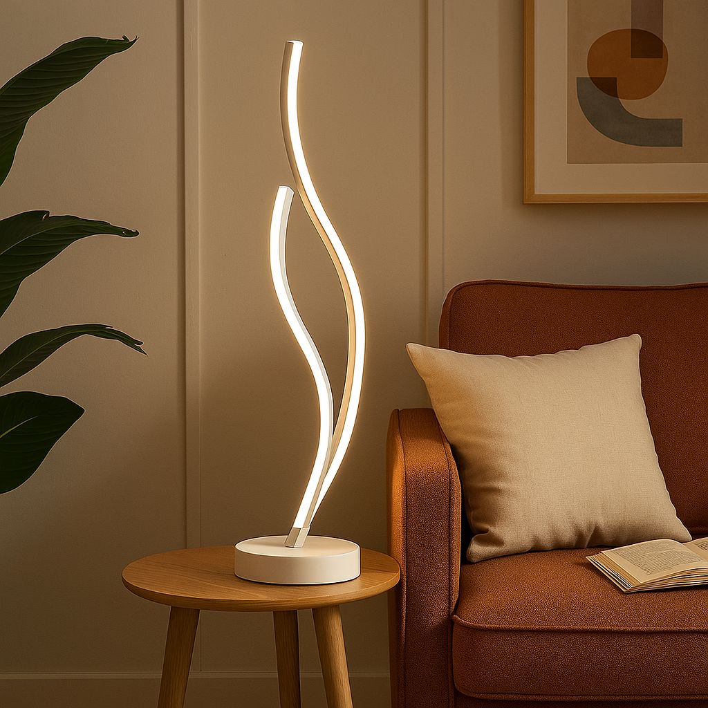 Luminária Abajur de Mesa Espiral Ivar em Led 50cm Abajur - 0009 Conceito Fria 