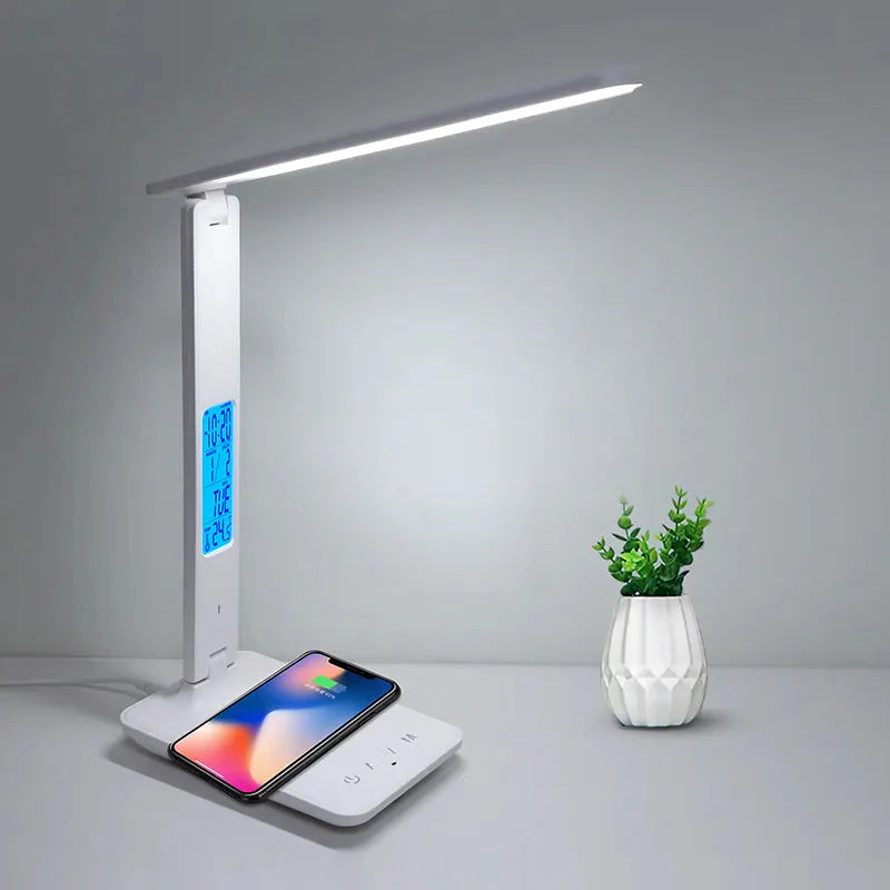 Luminária Abajur Touch Multifuncional Ajustável USB luzes Conceito Branco 