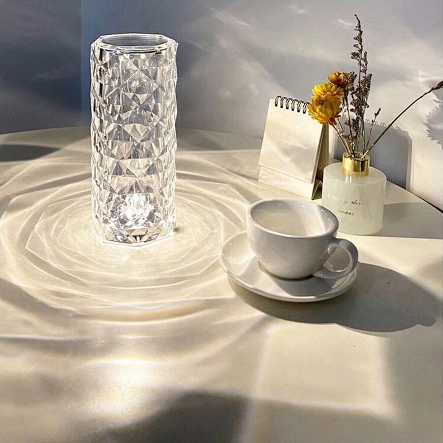 Luminária Cristal Touch de Mesa em Led - 16 Cores (Sem fio e Recarregável) Conceito 