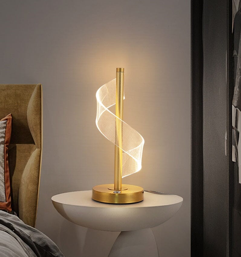 Luminária de Mesa em Espiral Acrílico luzes Conceito 
