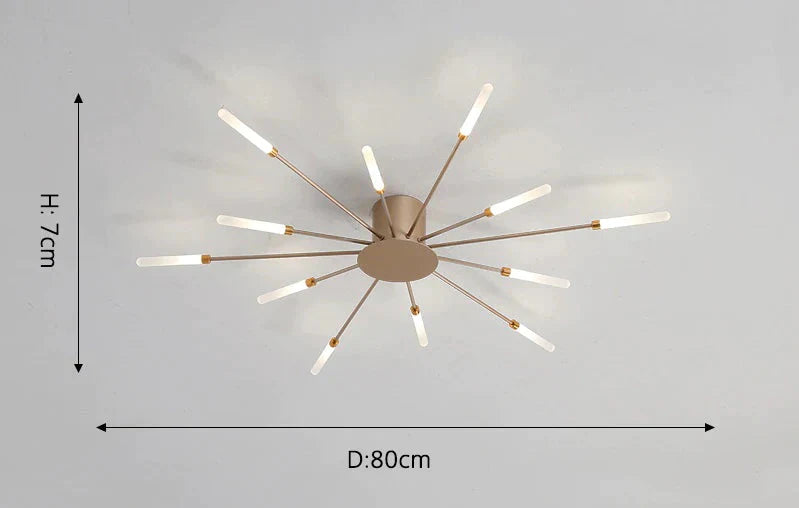Lustre Luminária de Teto Nórdico Sputnik de Led (12 hastes) Lustre - 0021 Conceito 