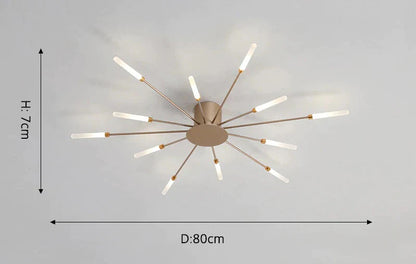 Lustre Luminária de Teto Nórdico Sputnik de Led (12 hastes) Lustre - 0021 Conceito 