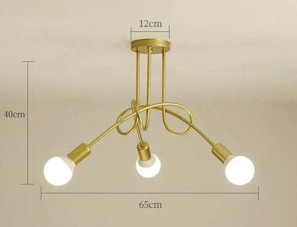Lustre Luminária de Teto Sputnik Entrelaçado (3 e 5 hastes) luzes Conceito 