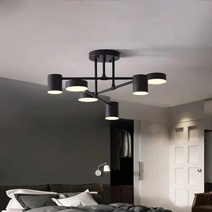 Lustre Luminária de Teto Sputnik Próton (06 lâmpadas) luzes Conceito Preto 