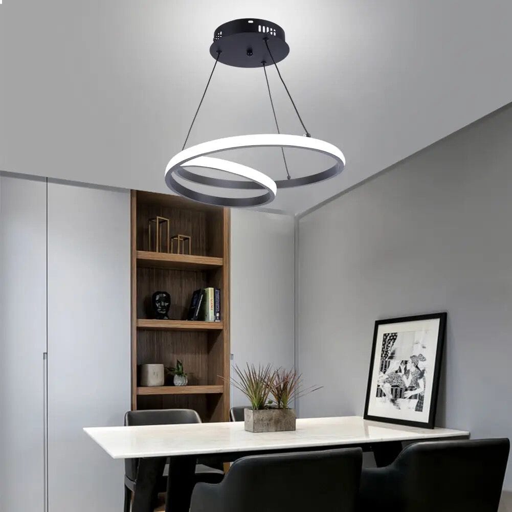 Lustre Pendente Entrelaço Circular Led luzes Conceito 