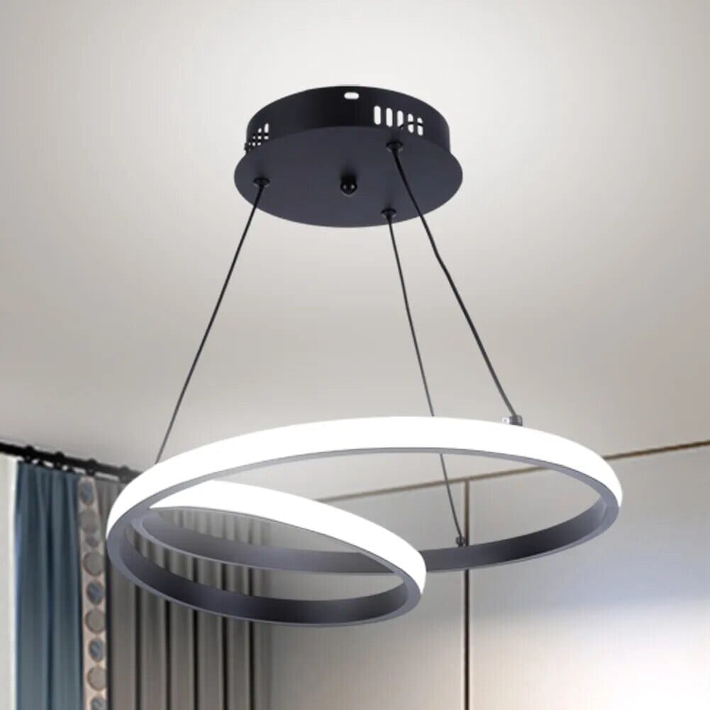 Lustre Pendente Entrelaço Circular Led luzes Conceito Fria 