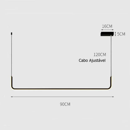 Lustre Pendente Line Plus Led - 90cm Lustre - 0011 Conceito 