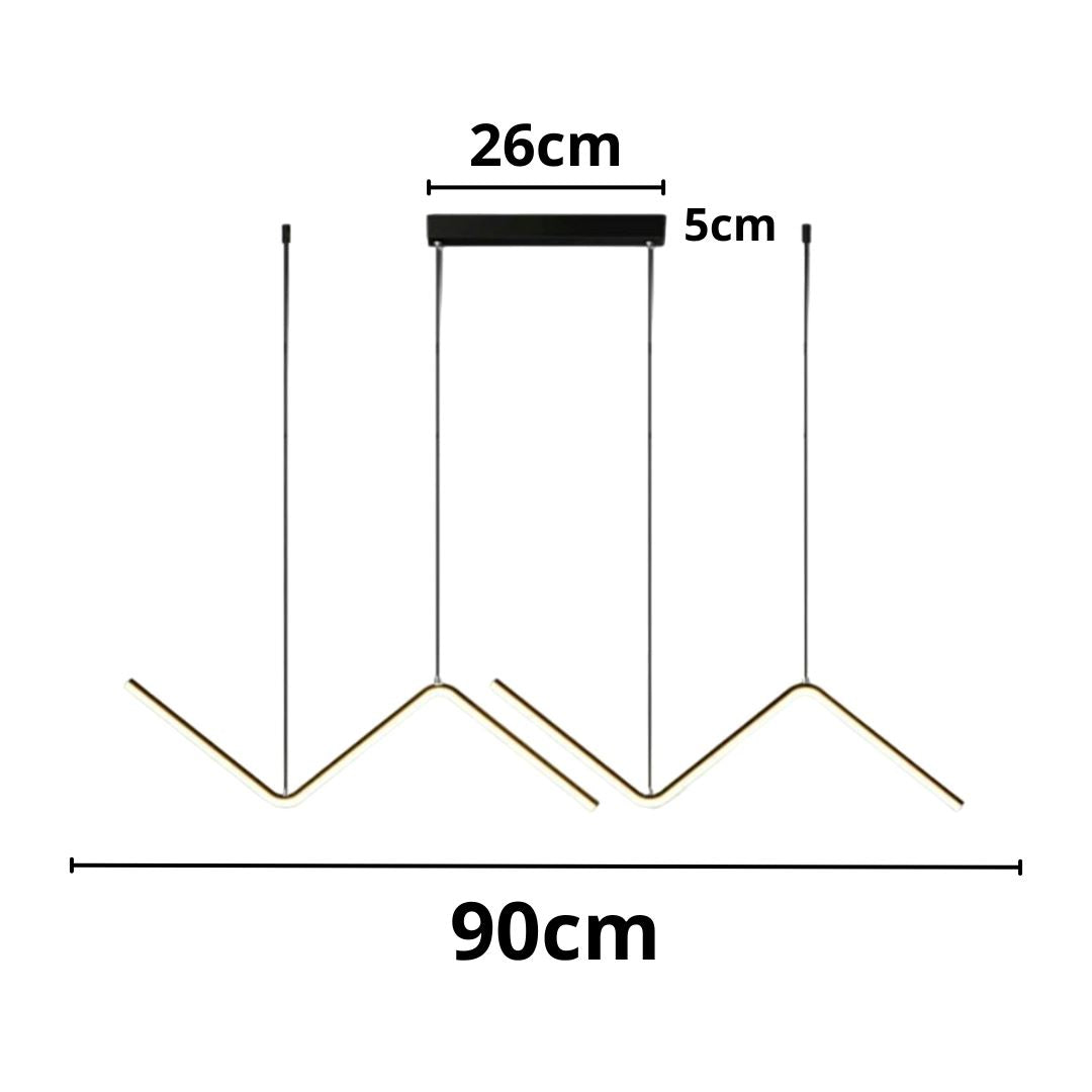Lustre Pendente Minimalista Wave Line Led - 90cm Lustre - 0026 Conceito 