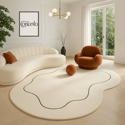 Tapete Decorativo Orgânico Abstrato Irregular Minimalista - Lux Comfort Tapete - 0006 Conceito 80x120cm 