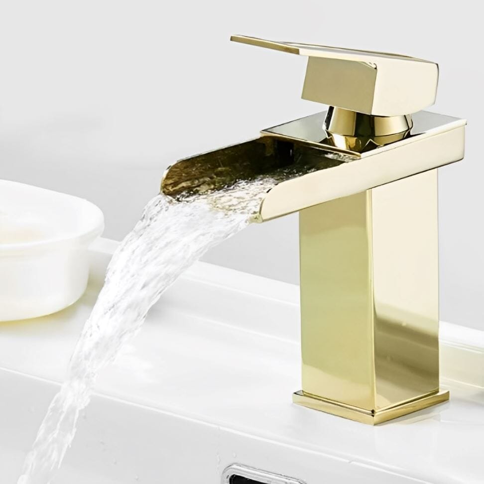 Torneira Minimalista Lift Inox - Monocomando para Lavabo ### Conceito Dourado 